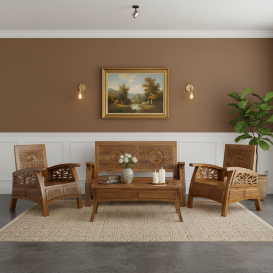 Kursi Tamu Minimalis Set 211 Plus Meja Ukiran Jepara