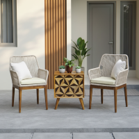 Kursi Teras Anyaman Depan Rumah Set Meja Nakas Retro