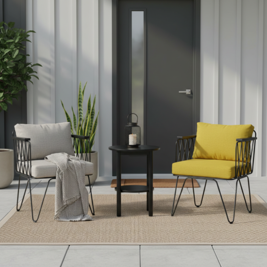 Kursi Teras Besi Industrial Set Meja Bundar Minimalis Kursi Teras Besi Industrial Set Meja Bundar Minimalis
