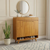 Lemari Cabinet Rak Sepatu Sandal Kayu Jati Minimalis Retro