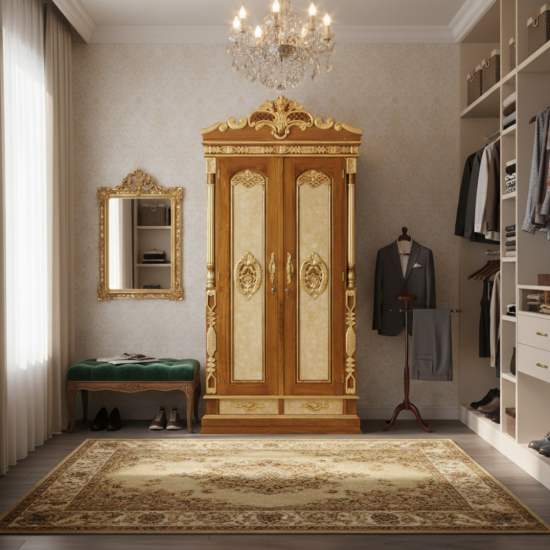 Lemari Pakaian Ukiran Cinta 2 pintu Kayu Jati Lemari Pakaian Ukiran Cinta 2 pintu Kayu Jati