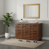 Lemari Rak Sepatu Kayu Jati Minimalis Modern