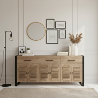 Louvered Industrial Reclaimed Teak Sideboard