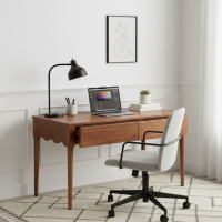 Lowie Writing Desk Belajar Modern Retro Kayu Jati 2 Laci