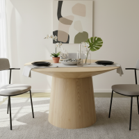 Maahi Dining Table Meja Makan Bundar Kayu Solid