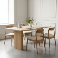 Malika Dining Table Meja Makan Panjang Kayu Solid Salur
