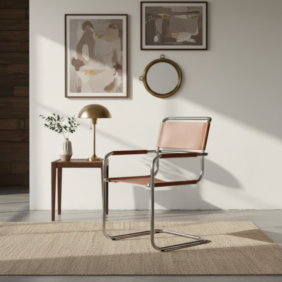 Marcel Chair Kursi Stainless Kombinasi Kulit Marcel Chair Kursi Stainless Kombinasi Kulit