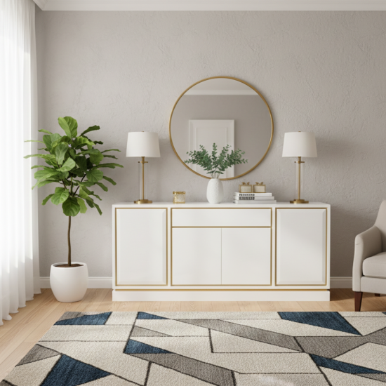 Meja Bufet Ruang Tamu Minimalis Duko Putih Modern