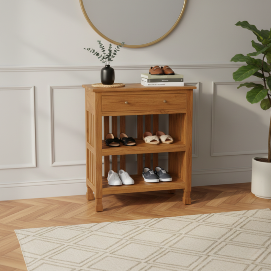 Meja Konsol Minimalis Rak Sepatu Sandal 1 Laci