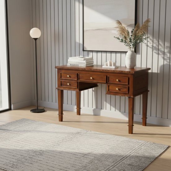 Meja Konsol Ruang Tamu Minmalis Kayu Jati 5 Laci