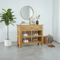 Meja Konsul Rak Sepatu Sandal Minimalis Serbaguna 1 Laci