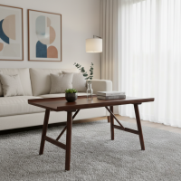 Meja Kopi Ruang Tamu Simple Minimalis Retro Jati