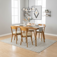 Meja Makan 4 Kursi Minimalis Cafe Restoran Kayu Jati