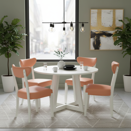 Meja Makan Bulat Set 4 Kursi Minimalis Scandinavian Modern Duko Meja Makan Bulat Set 4 Kursi Minimalis Scandinavian Modern Duko