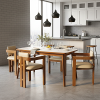 Meja Makan Minimalis Scandinavian Set 4 Kursi Modern