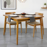 Meja Makan Persegi Minimalis Retro Kayu Jati