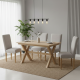 Meja Makan Set 4 Kursi Jok Minimalis Natural Bleaching