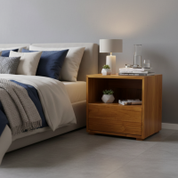 Meja Nakas Bedside Minimalis 1 Laci With Hidden Soket