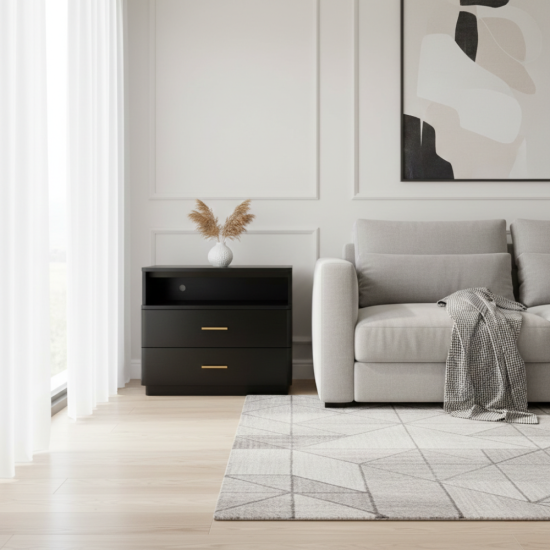 Meja Nakas Nighstand 2 Laci Modern Kayu Jati Meja Nakas Nighstand 2 Laci Modern Kayu Jati