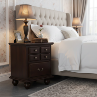 Meja Nakas Tempat Tidur 5 Laci Kayu Jati Solid
