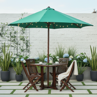 Meja Payung Taman Cafe Outdoor Set Kursi Lipat Jati