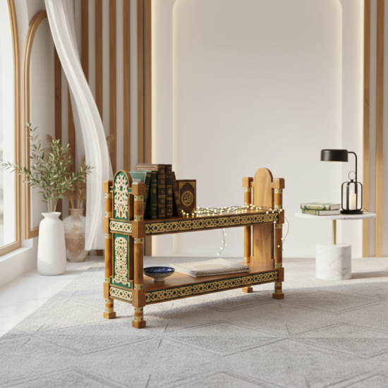 Meja Rak Kitab Al-Qur'an Masjid Kayu Jati Bagus Kombinasi Warna