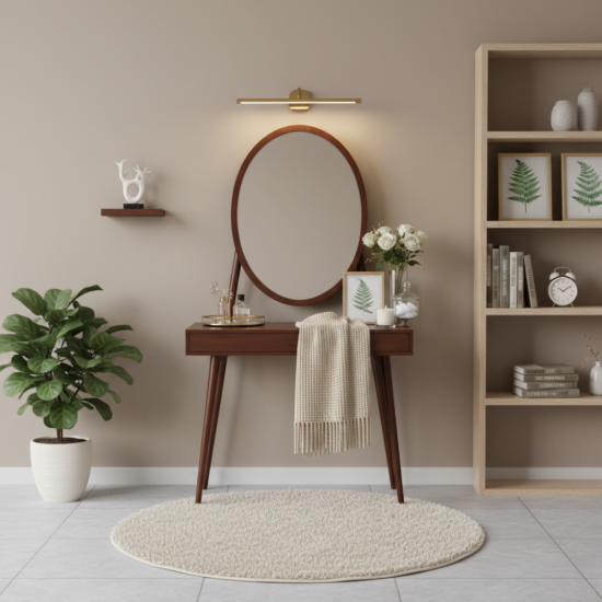 Meja Rias Kekinian Model Retro Kayu Jati 1 Laci