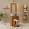 Meja Rias Set Kursi Stool Minimalis 1 Laci Kayu Jati