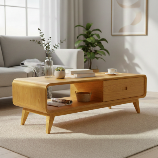 Meja Ruang Tamu Minimalis Retro Coffee Table 1 Laci Meja Ruang Tamu Minimalis Retro Coffee Table 1 Laci