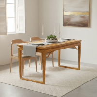 Mid-Century Meja Makan Kayu Jati Minimalis Vintage