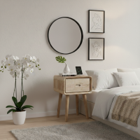 Mid-century Modern Nightstand Recycled Teak 1 Drawers