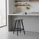 Najiah Bar Stool White+Black Rotan Kursi Bar Bulat Retro Jati