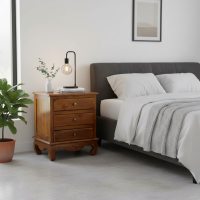Nakas Bedside 3 Laci Kayu Jati Minimalis
