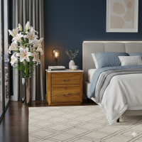 Nakas Bedside Kayu Jati Top Marmer 2 Laci
