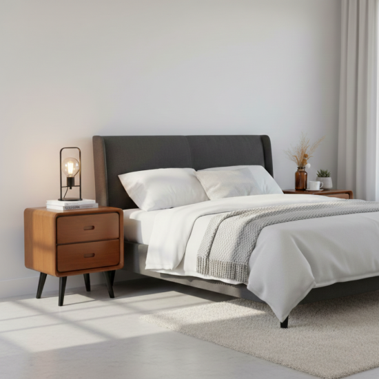 Nakas Bedside Minimalis Retro Kayu Jati 2 Laci Nakas Bedside Minimalis Retro Kayu Jati 2 Laci