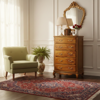 Nakas Kayu Jati 5 Laci Tempat Penyimpanan File