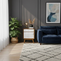 Nakas Laci Kamar Tidur Retro Minimalis Kombinasi Duco Putih