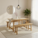 Rosebone Dining Table Set Bench Natural Teak Rosebone Dining Table Set Bench Natural Teak