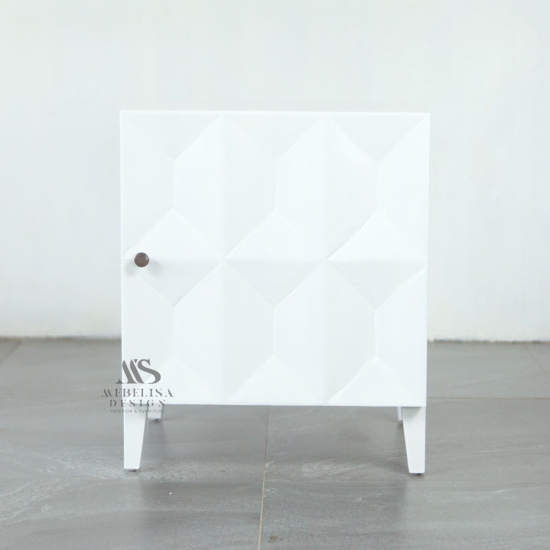 Sahil Nakas Bedside Scandinavian Modern Finishing Putih