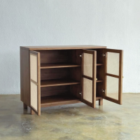 Shoe Cabinet Bufet Rak Sepatu dan Sandal Minimalis Pintu Anyaman