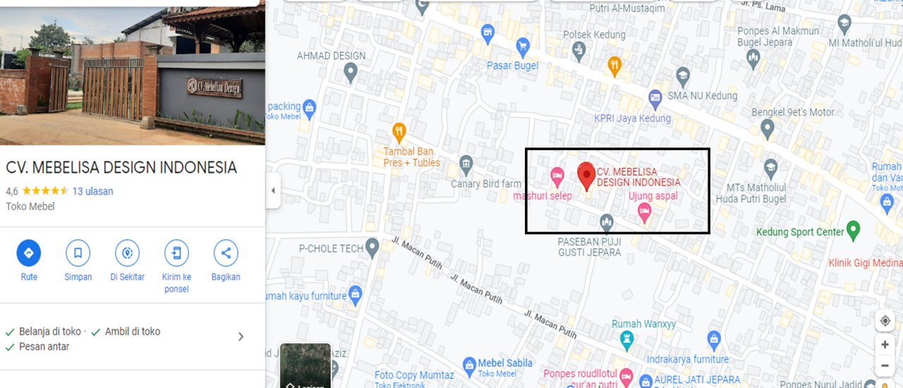 Google Map CV Mebelisa Design