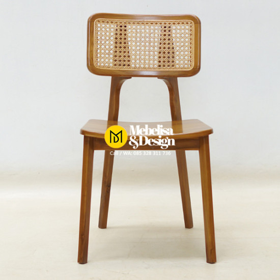 Kursi Makan Rotan Kayu Jati Scandinavian Style