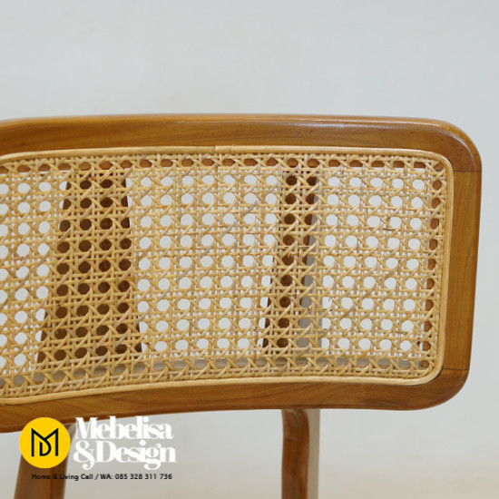 Kursi Makan Rotan Kayu Jati Scandinavian Style