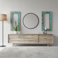 Mid-Century Modern Recycled Teak Media Console