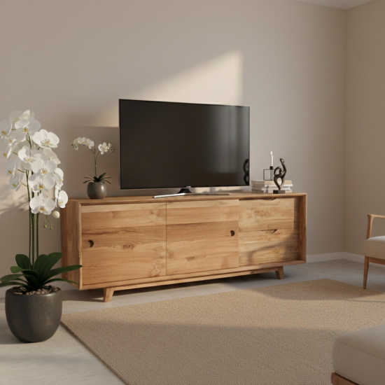Mid-Century Modern TV Stand Recycled Teak