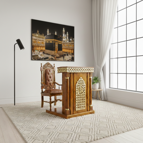 Mimbar Khutbah Masjid Set Kursi Raja Kayu Jati