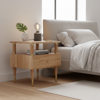 Misa Bedside Meja Nakas Retro Mid-Century Jati 1 Laci
