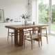 Modern Dining Table from Recycled Teak Wood with U-Shaped Legs