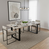 Nordic Recycled Teak Wood Iron Leg Dining Table