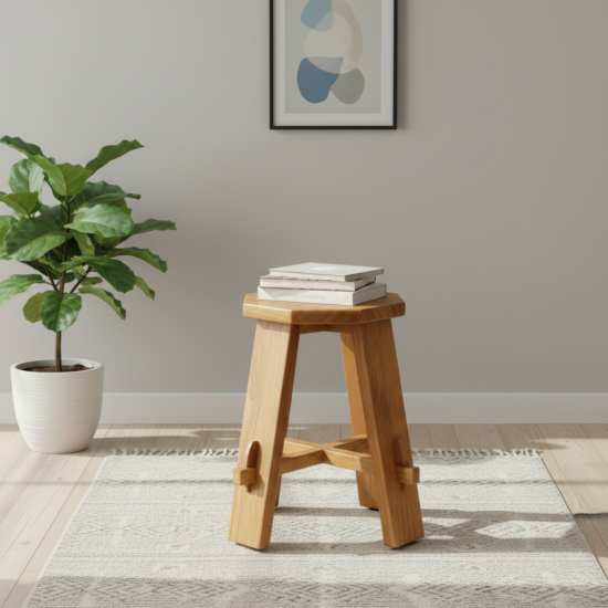 Okta Stool Bangku Stool Minimalis Kayu Jati